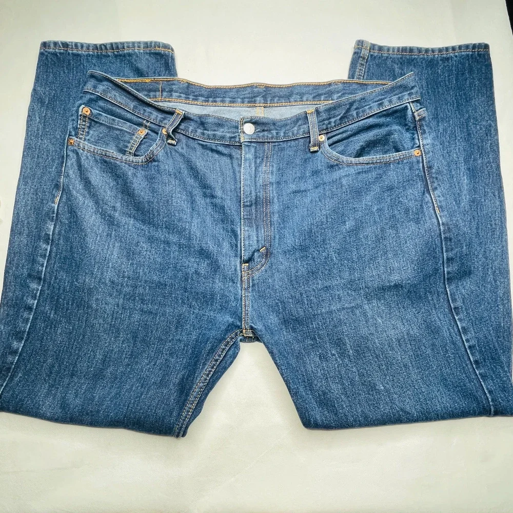 Levi's Jeans Mens 505 Regular Straight Jeans Men 40x32 Medium‎ Wash Blue Denim